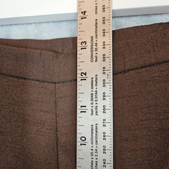 Danny& Nicole Brown Pant Suit Womens 16 Short Sleeve Peplum Top pull on Pants - Picture 9 of 14